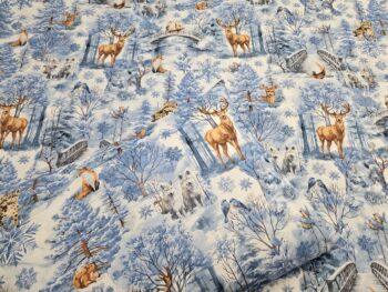 „Miško gyvybė“ mėlynas vaikiška drobės patalynė