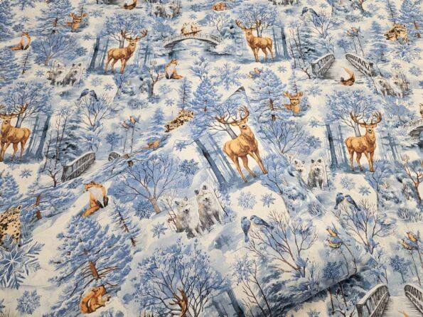 „Miško gyvybė“ mėlynas vaikiška drobės patalynė