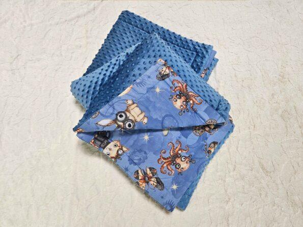 Mėlynas MINKY pledas „Kelionė laiku“